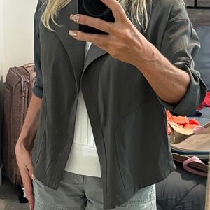 Max Studio Olive Green Open-Front Blazer